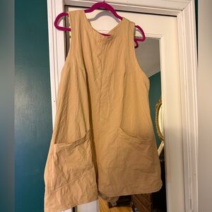 Sleeveless Tan Pocket Romper